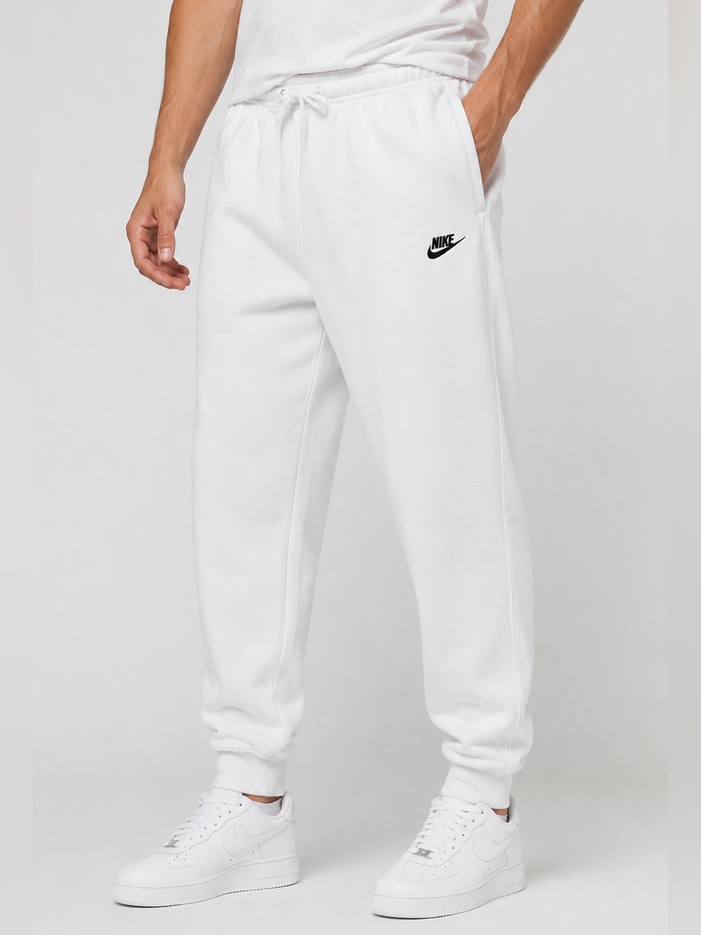 NIKE Men’s Sportswear Club Fleece Jogger Sweatpants White Medium